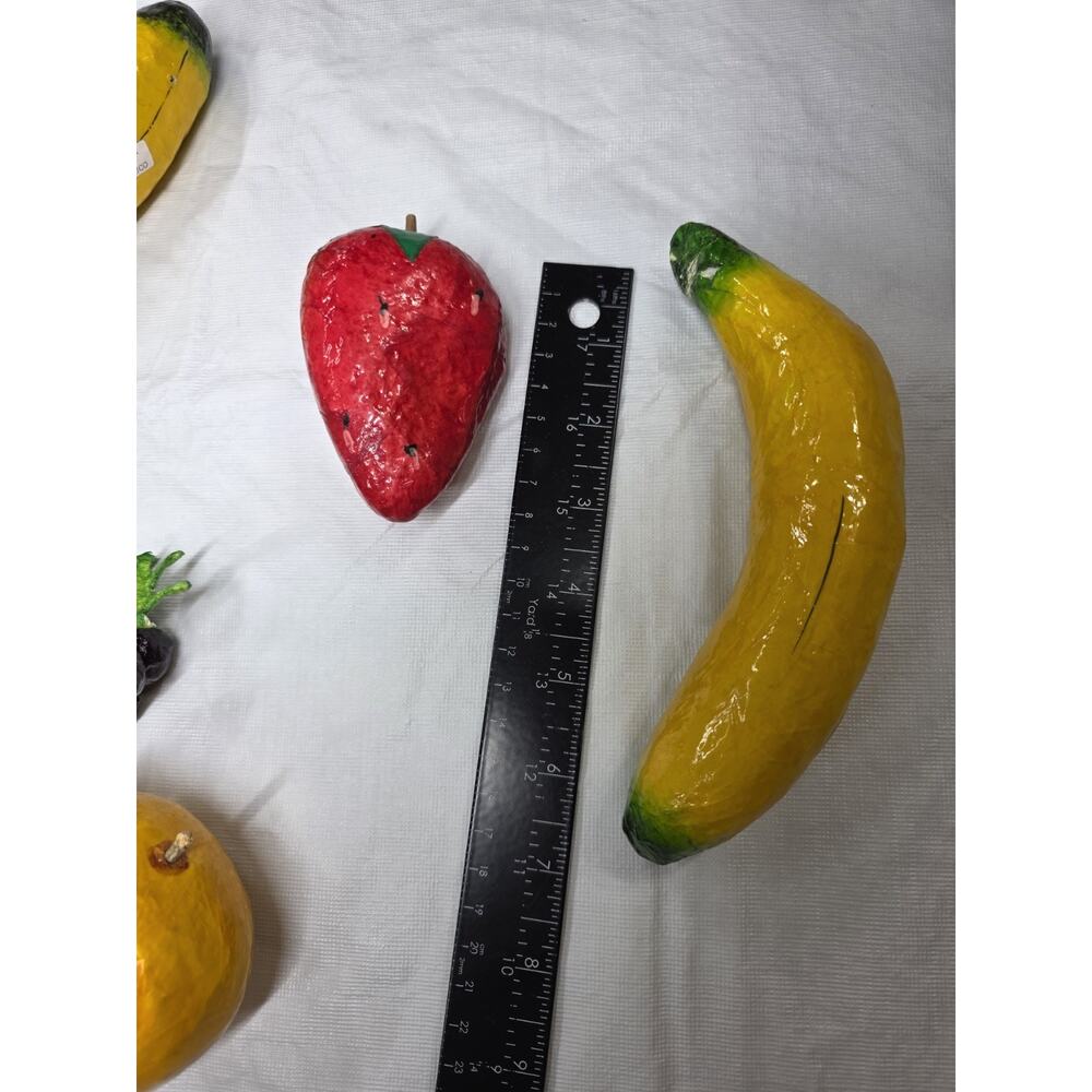 Vintage Paper Mache Fruit Decorative Folk Art Hand Crafted Apple Grapes 11 pc - Picture 13 of 15